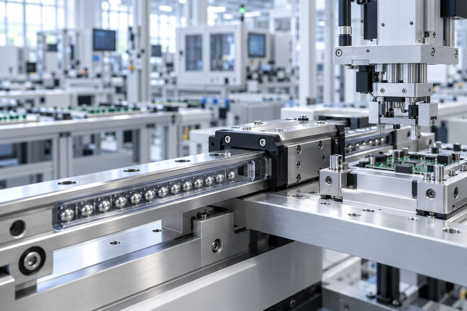 CGI-Konzept einer Linearführungsschnittstelle und einer automatisierten Vorrichtung zur Elektronikhandhabung